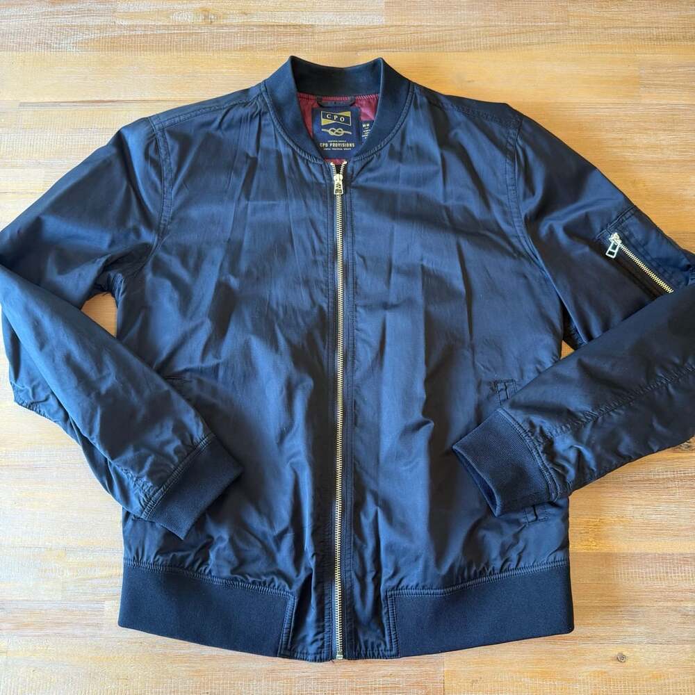 Cpo Provisions Bomber Jacket Size M Black Full Zip Utility
